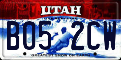 UT license plate B052CW