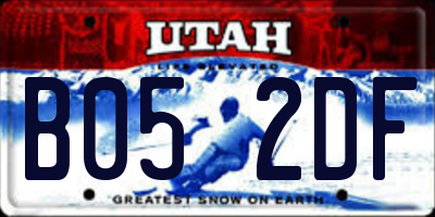 UT license plate B052DF