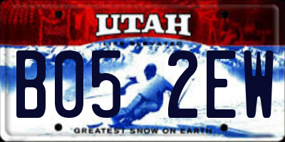 UT license plate B052EW