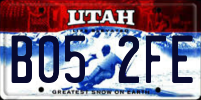 UT license plate B052FE