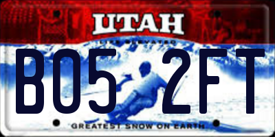 UT license plate B052FT