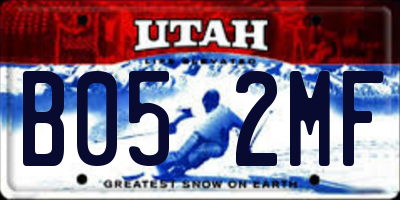 UT license plate B052MF