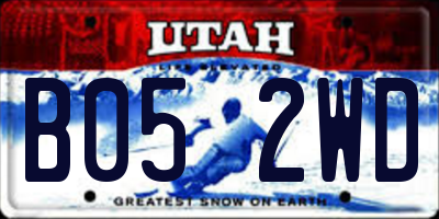 UT license plate B052WD