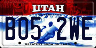 UT license plate B052WE
