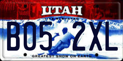 UT license plate B052XL