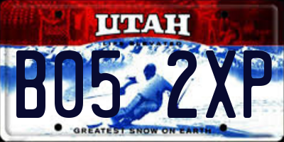 UT license plate B052XP