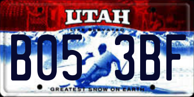 UT license plate B053BF