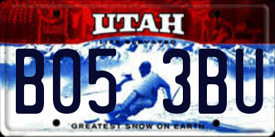 UT license plate B053BU