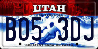 UT license plate B053DJ