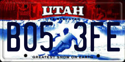 UT license plate B053FE