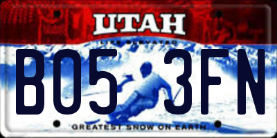 UT license plate B053FN