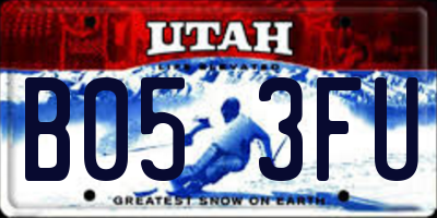 UT license plate B053FU