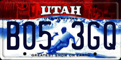 UT license plate B053GQ