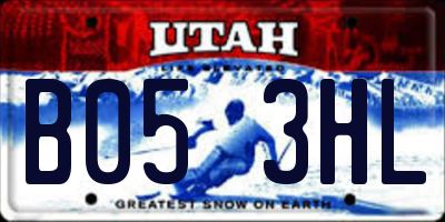 UT license plate B053HL