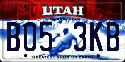 UT license plate B053KB