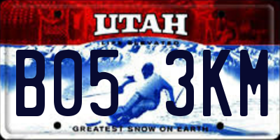 UT license plate B053KM