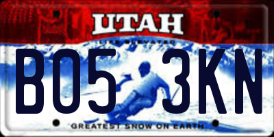 UT license plate B053KN