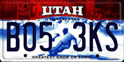 UT license plate B053KS