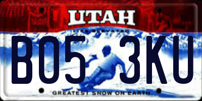 UT license plate B053KU