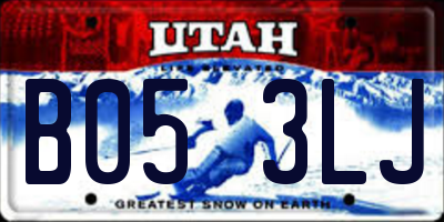 UT license plate B053LJ