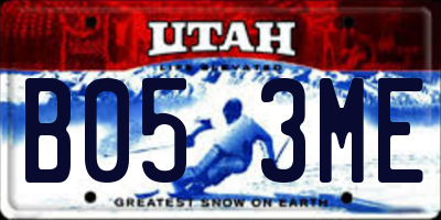UT license plate B053ME