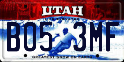 UT license plate B053MF