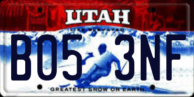 UT license plate B053NF