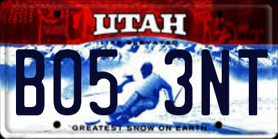 UT license plate B053NT