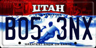 UT license plate B053NX