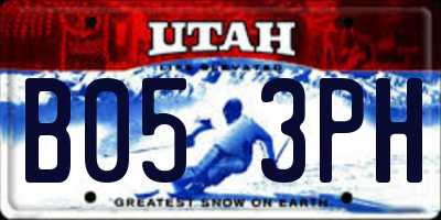 UT license plate B053PH