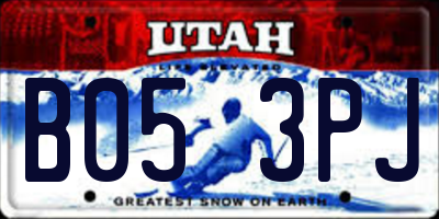 UT license plate B053PJ