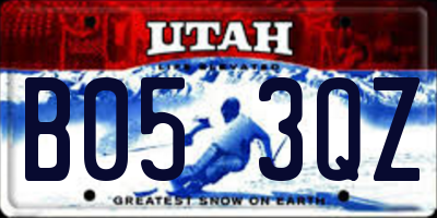 UT license plate B053QZ