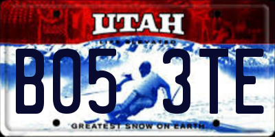 UT license plate B053TE