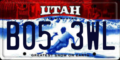 UT license plate B053WL