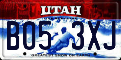 UT license plate B053XJ