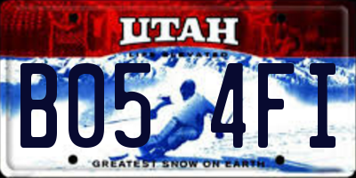 UT license plate B054FI