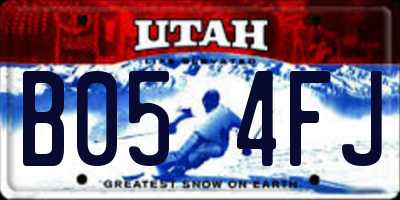 UT license plate B054FJ