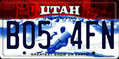 UT license plate B054FN