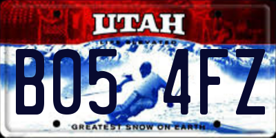 UT license plate B054FZ