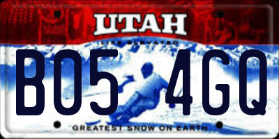 UT license plate B054GQ