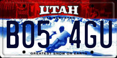 UT license plate B054GU