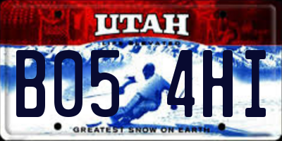 UT license plate B054HI