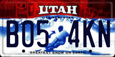 UT license plate B054KN