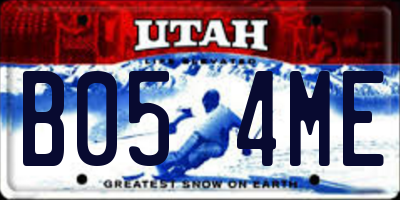 UT license plate B054ME