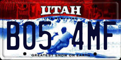UT license plate B054MF
