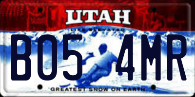 UT license plate B054MR