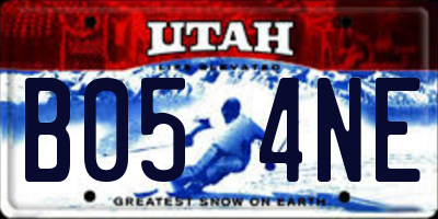 UT license plate B054NE