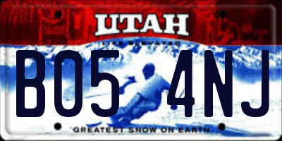 UT license plate B054NJ