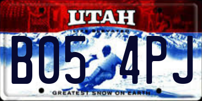 UT license plate B054PJ