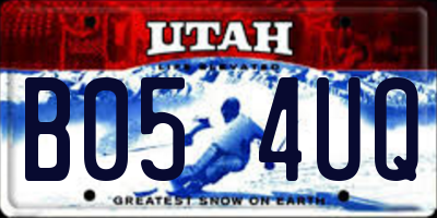 UT license plate B054UQ